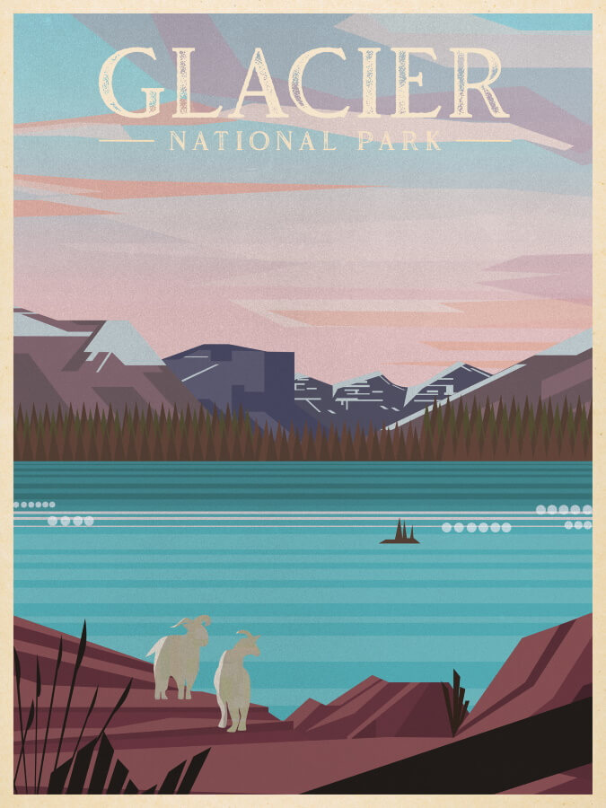 Glacier National Park Illustration