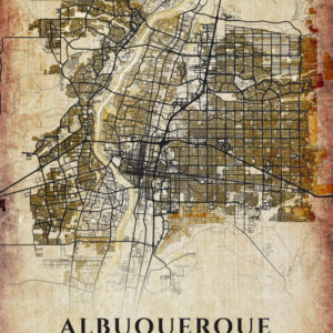 Albuquerque New Mexico Antique Map Illustration