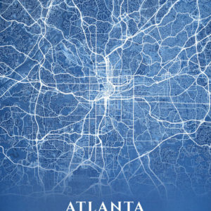 Atlanta Georgia Blueprint Map Illustration