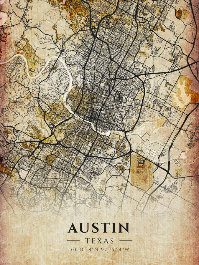 Austin Antique Map
