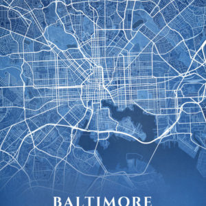 Baltimore Maryland Blueprint Map Illustration