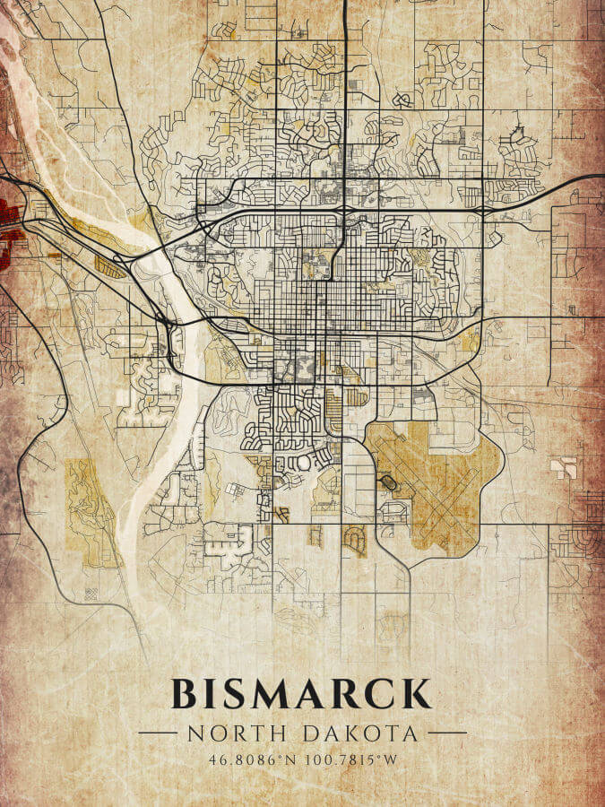 Bismarck Antique Map