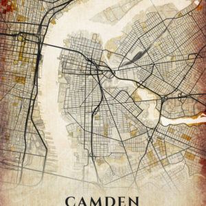 Camden New Jersey Antique Map Illustration