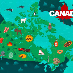 Canada Country Map Illustration Poster