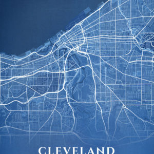 Cleveland Ohio Blueprint Map Illustration