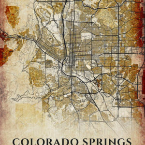 Colorado Springs Colorado Antique Map Illustration