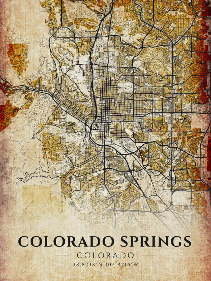 Colorado Springs Antique Map
