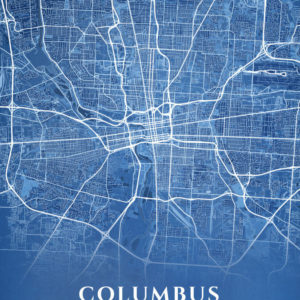 Columbus Ohio Blueprint Map Illustration