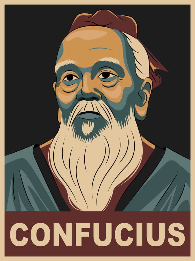 Confucius Illustration Wall Art Philosophers Poster