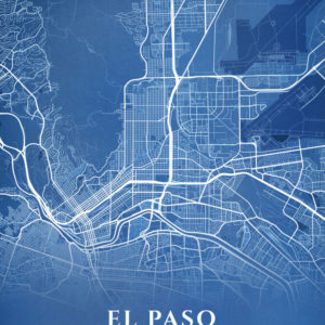 El Paso Texas Blueprint Map Illustration