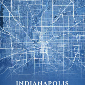 Indianapolis Indiana Blueprint Map Illustration