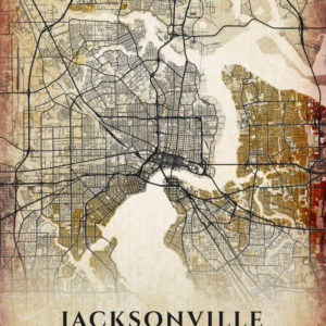 Jacksonville Florida Antique Map Illustration