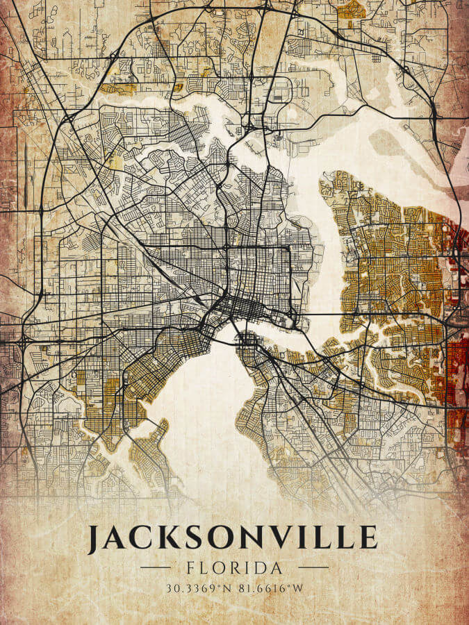 Jacksonville Antique Map