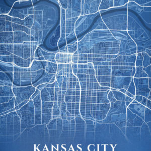 Kansas City Missouri Blueprint Map Illustration