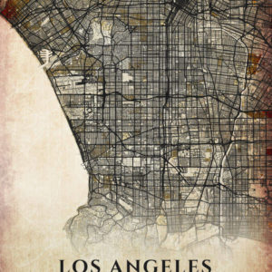 Los Angeles California Antique Map Illustration