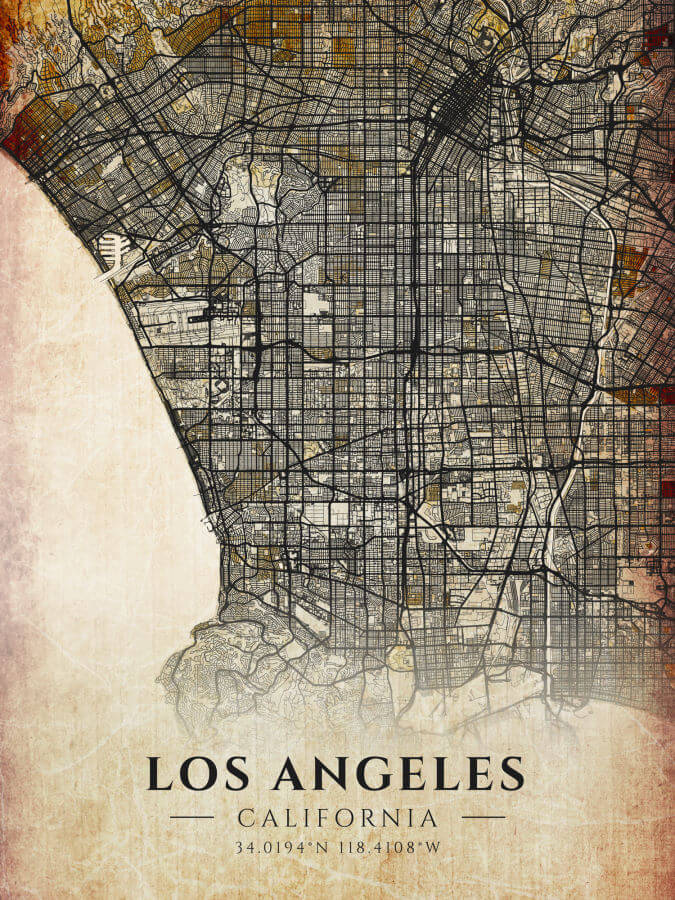 Los Angeles Antique Map