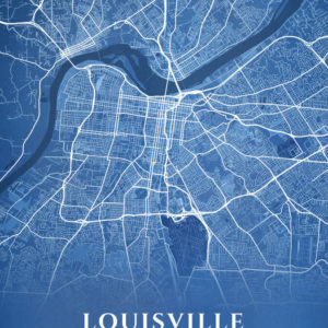 Louisville Kentucky Blueprint Map Illustration