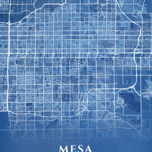 Mesa Arizona Blueprint Map Illustration