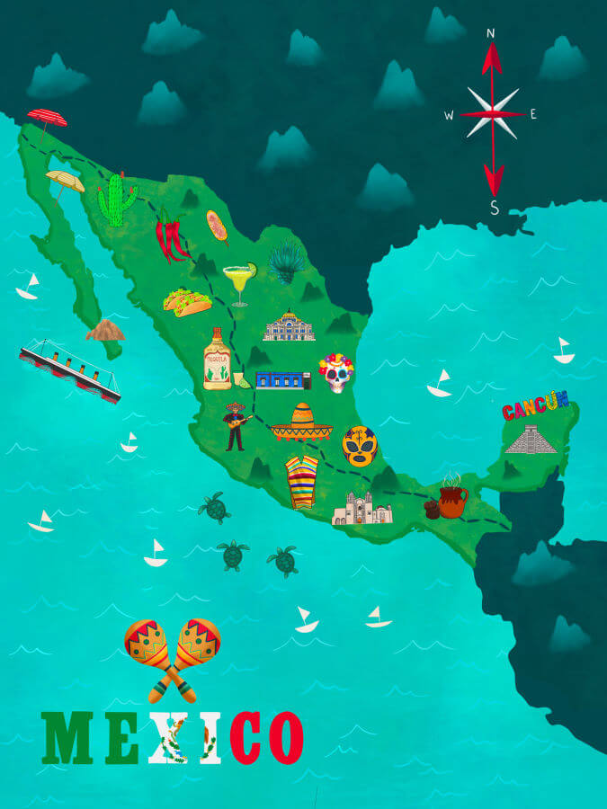 Mexico Map Poster