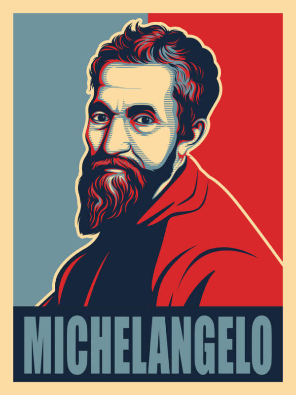 Michelangelo Illustration Wall Art