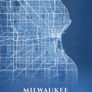Milwaukee Wisconsin Blueprint Map Illustration