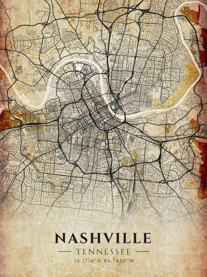 Nashville Antique Map