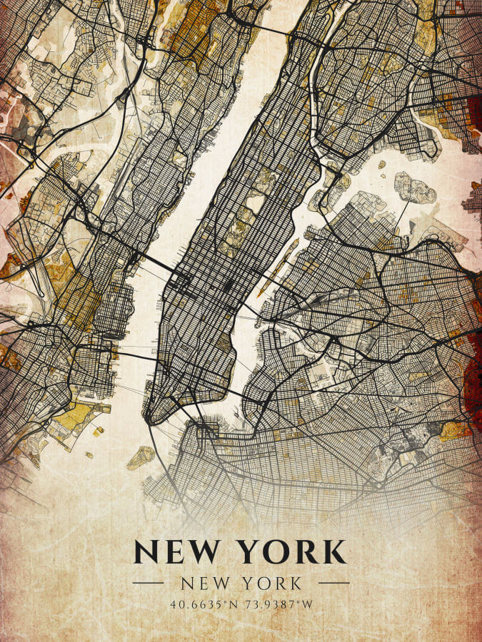 New York Antique Map