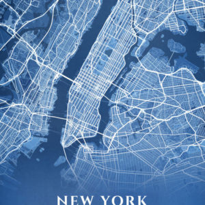 New York Blueprint Map Illustration