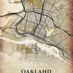 Oakland California Antique Map Illustration