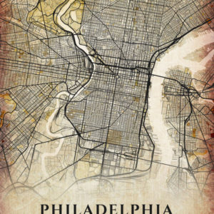 Philadelphia Pennsylvania Antique Map Illustration