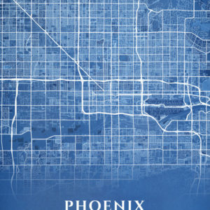 Phoenix Arizona Blueprint Map Illustration
