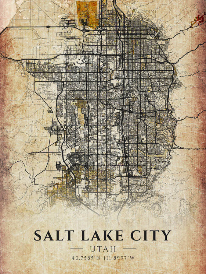 Salt Lake City Antique Map