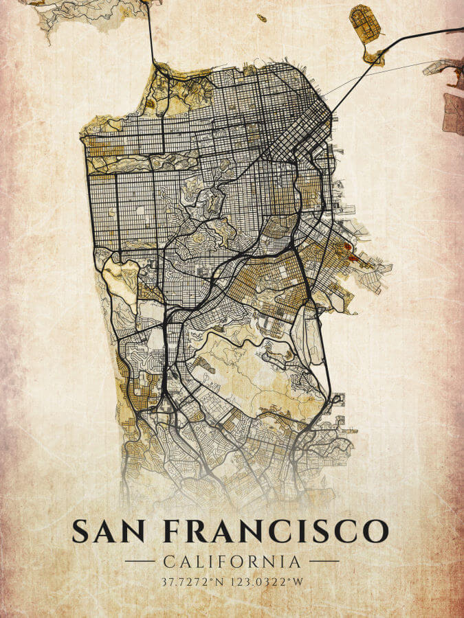 San Francisco Antique Map