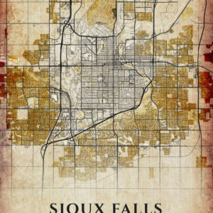 Sioux Falls South Dakota Antique Map Illustration