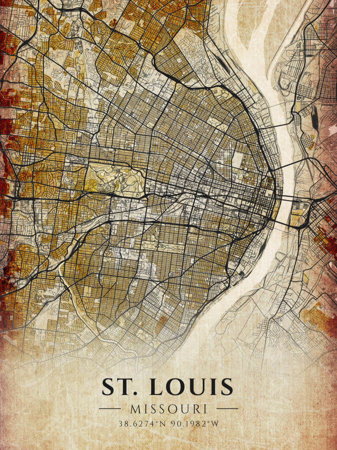 St Louis Antique Map