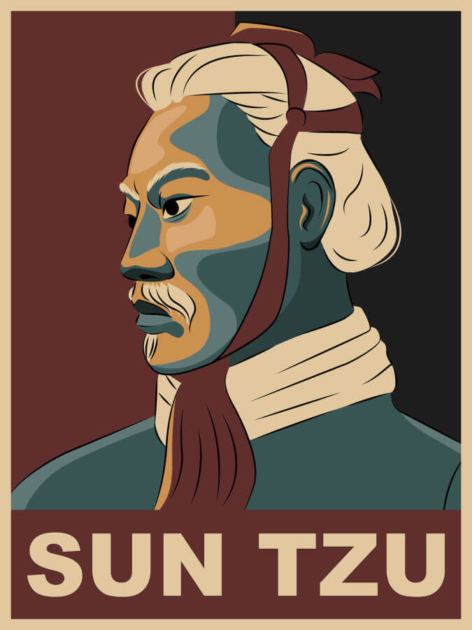 Sun Tzu Illustration Wall Art Philosophers Poster