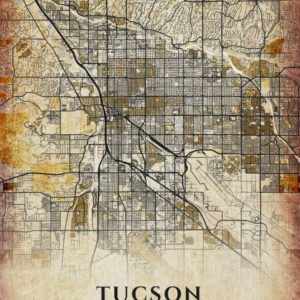 Tucson Arizona Antique Map Illustration