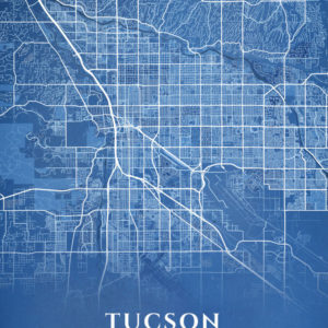 Tucson Arizona Blueprint Map Illustration