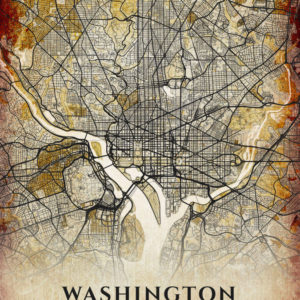 Washington District Of Columbia Antique Map Illustration