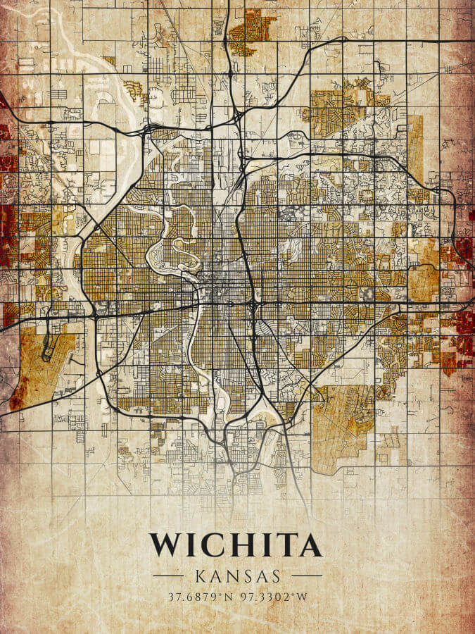 Wichita Antique Map