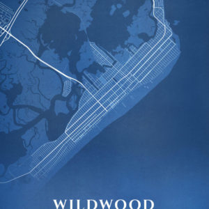 Wildwood New Jersey Blueprint Map Illustration