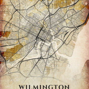 Wilmington Delaware Antique Map Illustration