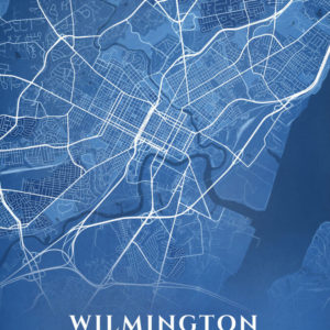 Wilmington Delaware Blueprint Map Illustration
