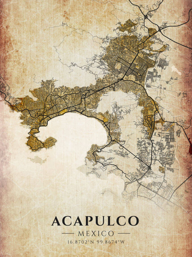 Acapulco Vintage Map