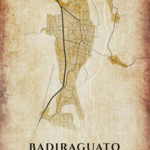 Badiraguato Mexico Vintage Map Poster
