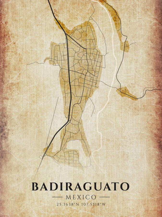 Badiraguato Vintage Map