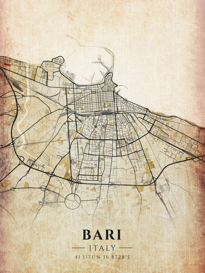 Bari Vintage Map