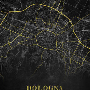 Bologna Italy Chalkboard Map Wall Art Print