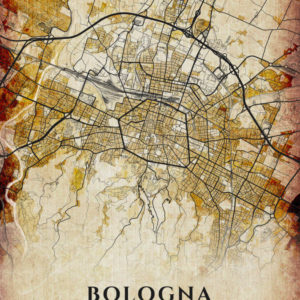Bologna Italy Vintage Map Poster