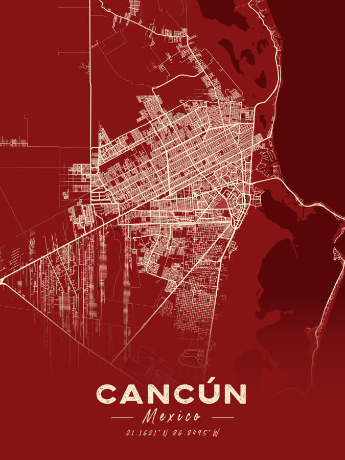 Cancun Map Cartel Style